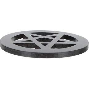 FOMIYES Pentagram wooden mat wooden crystal grid board witchy wall decor healing crystal grid board viking decor light house decorations for home Pentacle Ornament round metaphysics