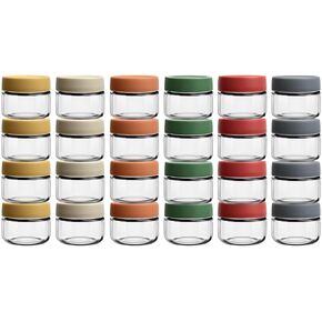 برطمانات تخزين طعام الأطفال الزجاجية المكونة من 24 قطعة من EONJOE حاويات صغيرة للأطفال بسعة 4 أوقية مع أغطية ومستلزمات صانع طعام الأطفال in Kuwait