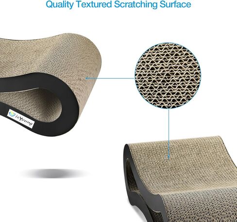 isYoung Cat Scratcher Lounge Corrugated Cat Scratcher Cardboard Protector for Furniture Couch Floor Eco-Friendly Toy - Keep Cats Fun Healthy in Kuwait
