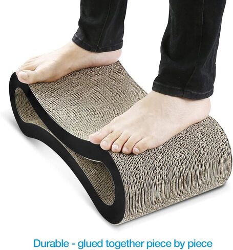 isYoung Cat Scratcher Lounge Corrugated Cat Scratcher Cardboard Protector for Furniture Couch Floor Eco-Friendly Toy - Keep Cats Fun Healthy in Kuwait