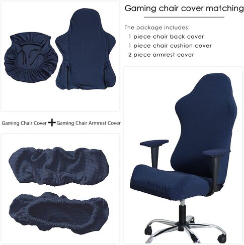 FORCHEER Gaming Chair Cover Set Green for Adults Video Game Chair Water Repellent Jacquard Racing Computer Chair Slipcover with 2 Pieces Armrest Covers in Saudi Arabia