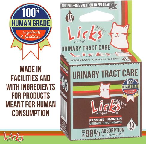 Licks للعناية بالمسالك البولية للقطط خالية من حبوب منع الحمل - عبوات جل للعناية بالتهاب المسالك البولية للقطط والوقاية منها - مكمل لعدوى المسالك البولية للقطط - مكملات زيت السمك أوميغا 3 وL-Lysine - عبوات جل - 30 استخدامًا in Saudi Arabia