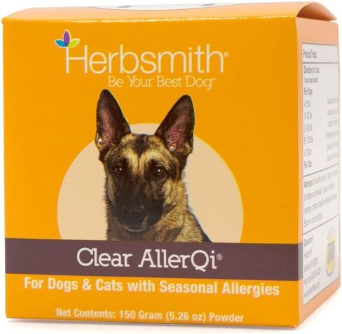 Herbsmith Clear AllerQi - مساعد الحساسية للقطط والكلاب - دعم حساسية الحيوانات الأليفة - حبوب مضادة للحكة للكلاب والقطط - مسحوق 500 جرام in Kuwait
