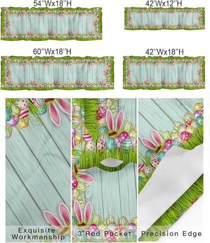 Yun Nist Valance Curtain for Windows Spring Green Plants,Privacy Panel Rod Pocket Window Treatment Simple Eucalyptus Leaves,Short Valances for Bathroom Kitchen Bedroom 54x18in in Kuwait