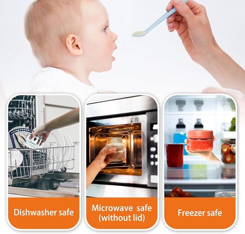 برطمانات تخزين طعام الأطفال الزجاجية المكونة من 24 قطعة من EONJOE حاويات صغيرة للأطفال بسعة 4 أوقية مع أغطية ومستلزمات صانع طعام الأطفال in Kuwait