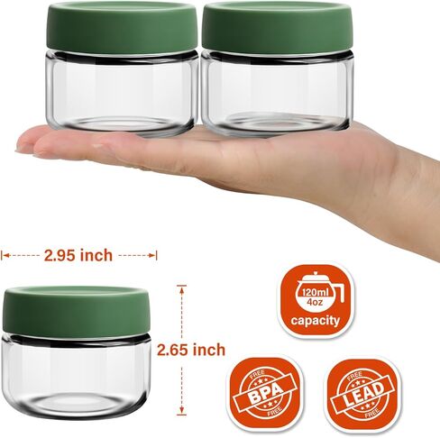 برطمانات تخزين طعام الأطفال الزجاجية المكونة من 24 قطعة من EONJOE حاويات صغيرة للأطفال بسعة 4 أوقية مع أغطية ومستلزمات صانع طعام الأطفال in Kuwait