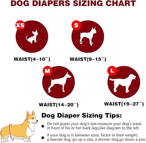 حفاضات للكلاب قابلة للغسل من M JJYPET (عبوة من 3 قطع)، حفاضات للكلاب عالية الامتصاص قابلة لإعادة الاستخدام للكلاب الأنثوية، فساتين للكلاب عالية الامتصاص للكلاب في فترة سلس البول الحراري (مقاس S M L XL) in Kuwait