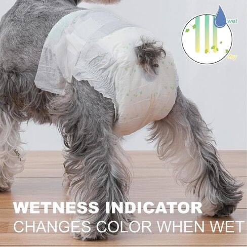 Dog Diapers Female, 30 PCS Disposable Dog Diapers for Different Sized Dogs, Absorbent with Wetness Indicator (M) in Kuwait