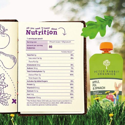 Peter Rabbit Organics - Veg And Fruit Puree Pea, Spinach Apple 4.4 112446 in Kuwait