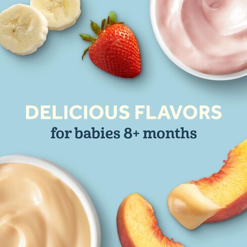 Gerber Stage 3 Strawberry Banana Yogurt Baby Food, 4 Oz, 16 Pack | Stage 3 yogurt blends; strawberry banana; 16 x 4 oz tubs in Saudi Arabia