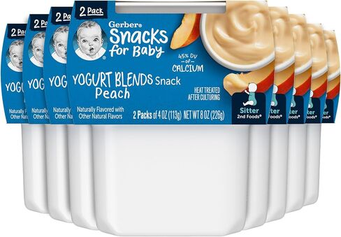 Gerber Stage 3 Strawberry Banana Yogurt Baby Food, 4 Oz, 16 Pack | Stage 3 yogurt blends; strawberry banana; 16 x 4 oz tubs in Saudi Arabia