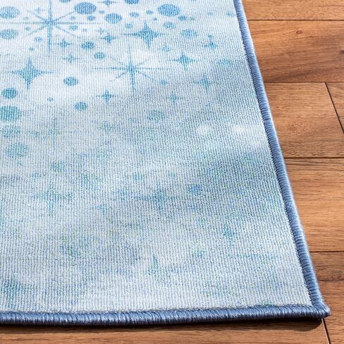 SAFAVIEH Disney Princess Collection Machine Washable Slip Resistant 3' 3" x 5' 3" Light Blue/Blue Iconic Kids Bedroom Nursery Playroom Area Rug in Saudi Arabia