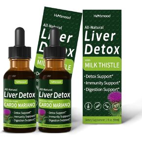 Herbmood Milk Thistle Liver Detox Drops, Cardo Mariano para el Higado Graso, Diente de Leon y Alcachofas para Bajar de Peso. Nature Herbal Extract Liquid for Liver Cleanse Detox & Repair.4oz in Kuwait