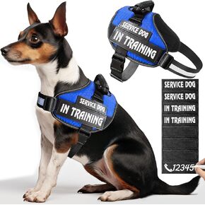 Bcadem Service Dog Vest,8 Dog Patches No-Pull Service Dog Harness with Handle,Personalized Reflective Dog Vests with 1 Pen Custom Name,Phone Number,Pattern,Easy Control for Small Medium Large Pets