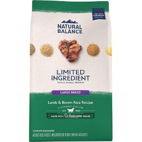 Natural Balance Limited Ingredient Large Breed Adult Dry Dog Food with Healthy Grains, Lamb & Brown Rice Recipe, 12 Pound (Pack of 1) in Kuwait