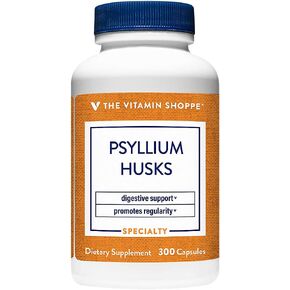 The Vitamin Shoppe Psyllium Husks – Plantago Ovata Fiber Supplement That Supports Regularity & Healthy Cholesterol, 840 mg per Serving - Gluten Free (300 Capsules) in Saudi Arabia