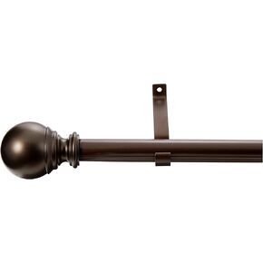 Decopolitan Ball Single Telescoping Drapery Rod Set, Long, Silver, 72 to 144-Inch in Kuwait