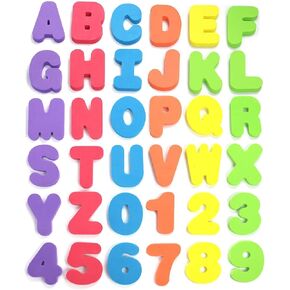 Click N’ Play 36 Piece Play Set of Bath Foam Letters & Numbers with Mesh Bag Organizer, Non Toxic & BPA Free, Colorful, Educational & Fun ABC Foam Bath & Shower Toys for Baby & Toddlers in Kuwait