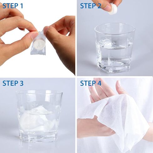 Aoutrow 300 Pcs Compressed Towels, Disposable Towel Portable Coin Tissues for Travel Camping Outdoor Hiking Sports Beauty in Kuwait