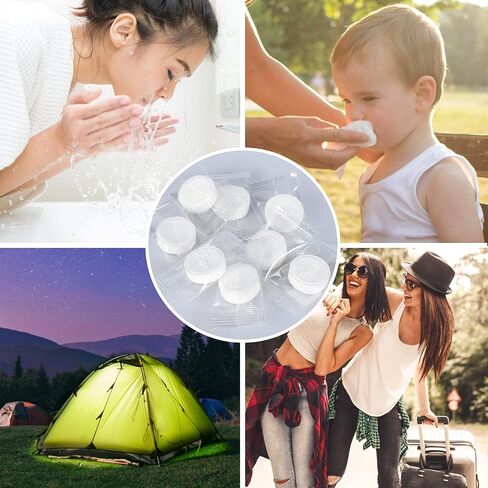 Aoutrow 300 Pcs Compressed Towels, Disposable Towel Portable Coin Tissues for Travel Camping Outdoor Hiking Sports Beauty in Kuwait