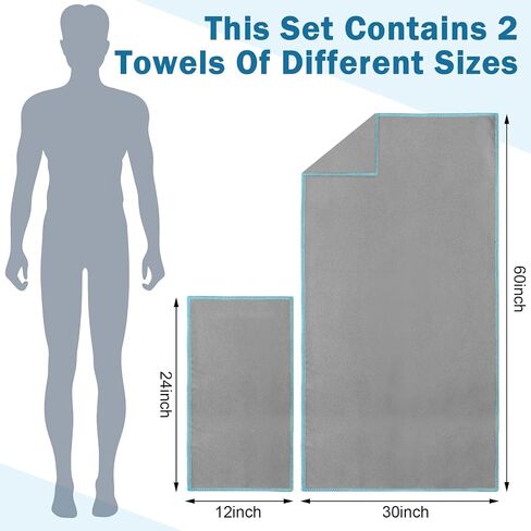 Oudain 4 Sets Quick Dry Towels 8 Pcs Drying Towels 2 Sizes Microfiber Travel Towel for Camping Beach Hiking Yoga Swim Camping Gym and Travel, with Mesh Bag in Saudi Arabia