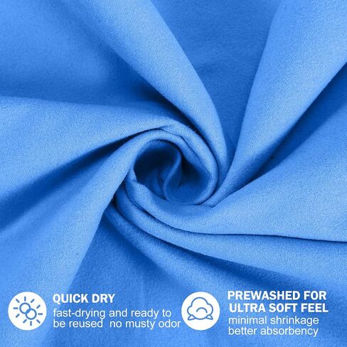 Oudain 4 Sets Quick Dry Towels 8 Pcs Drying Towels 2 Sizes Microfiber Travel Towel for Camping Beach Hiking Yoga Swim Camping Gym and Travel, with Mesh Bag in Saudi Arabia