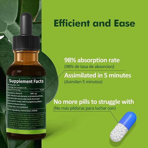 قطرات التخلص من سموم الكبد من عشبة الحليب والشوك، وكاردو ماريانو للبنجر غراسو، ودينتي دي ليون، والكاتشوفا لبخار البيزو. سائل مستخلص عشبي طبيعي لتنظيف الكبد من السموم وإصلاحه.4 أونصة in Kuwait