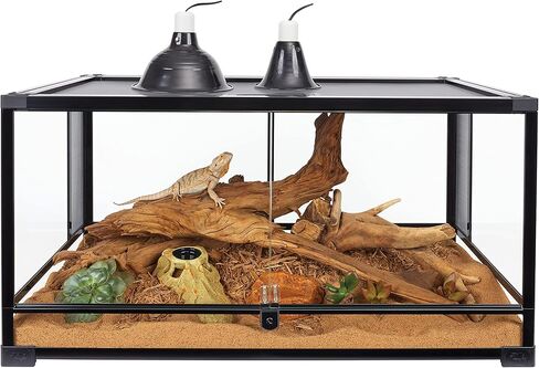 Zilla QuickBuild Terrarium، موطن الزواحف الزجاجية الأنيقة، سهل الإعداد، مناسب لجميع أنواع الزواحف الأليفة، سواء كانت البرمائيات أو الزواحف أو الثعابين أو حتى العناكب، 30 بوصة × 12 بوصة × 12 بوصة، أسود، 30 × 12 × 12 بوصة in Kuwait