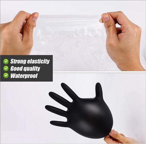 XIHIRCD Disposable Field Bandage Set, Including 25 Pairs of Black Deer Evidence Gloves, 25 Pairs of Transparent Long Field Bandage Gloves with 160 Pieces Elastic Band, Accessories and Equipment for in Saudi Arabia