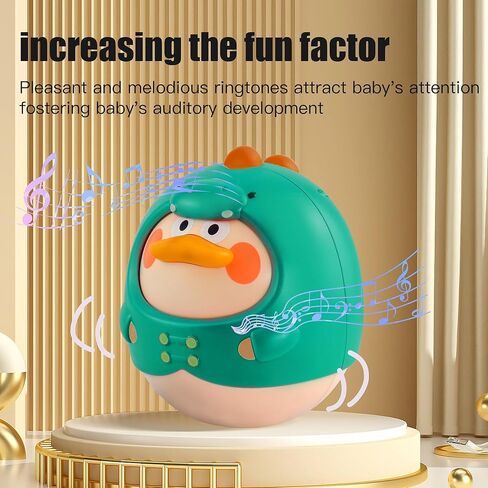 Musical Wobbler,Roly Poly Toys for Kids 6 Months+,Family Ornaments,Office Ornaments, Stress Relief Toys (Green) in Kuwait