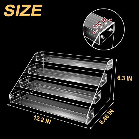POUYRBA Acrylic Riser, 12inch 3 Tier Acrylic Risers for Display Premium Clear Perfume Organizer Easy Assemble Skincare Organizers Cupcake Stand Sturdy Acrylic Shelves for Display Decoration and in Kuwait