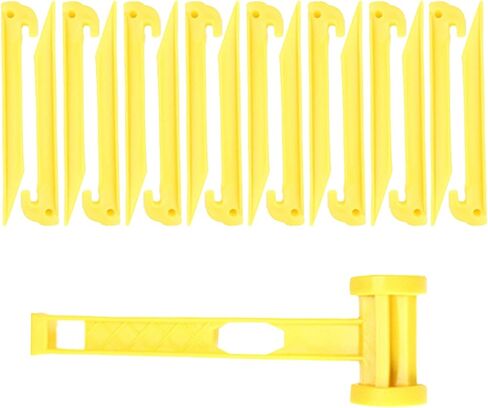 AITIME 30 Pcs Plastic Tent Stakes, 9 Inch Heavy Duty Camping Tent Pegs | Bulk Durable Garden Lawn Tarp Outdoor Beach Courtyard Decorative Accessories Tent Spikes Nails in Kuwait
