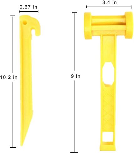AITIME 30 Pcs Plastic Tent Stakes, 9 Inch Heavy Duty Camping Tent Pegs | Bulk Durable Garden Lawn Tarp Outdoor Beach Courtyard Decorative Accessories Tent Spikes Nails in Kuwait