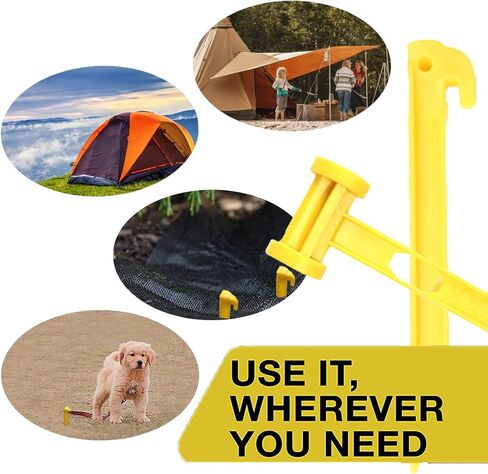 AITIME 30 Pcs Plastic Tent Stakes, 9 Inch Heavy Duty Camping Tent Pegs | Bulk Durable Garden Lawn Tarp Outdoor Beach Courtyard Decorative Accessories Tent Spikes Nails in Kuwait