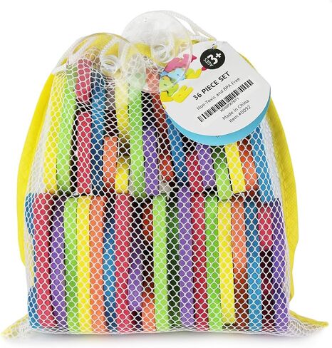 Click N’ Play 36 Piece Play Set of Bath Foam Letters & Numbers with Mesh Bag Organizer, Non Toxic & BPA Free, Colorful, Educational & Fun ABC Foam Bath & Shower Toys for Baby & Toddlers in Kuwait