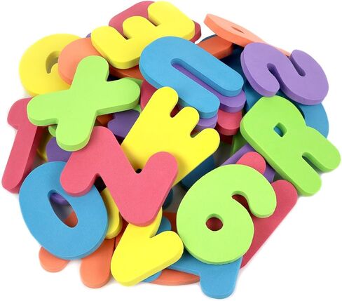 Click N’ Play 36 Piece Play Set of Bath Foam Letters & Numbers with Mesh Bag Organizer, Non Toxic & BPA Free, Colorful, Educational & Fun ABC Foam Bath & Shower Toys for Baby & Toddlers in Kuwait