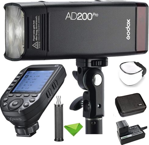 GODOX AD200 Pro AD200Pro w/XProII-S Trigger لكاميرات سوني، فلاش TTL 200Ws 2.4G Flash Strobe، 1/8000 HSS، 500 ومضة طاقة كاملة، إعادة تدوير 0.01-1.8 ثانية، بطارية جيب 2900 مللي أمبير في الساعة Monolight in Saudi Arabia