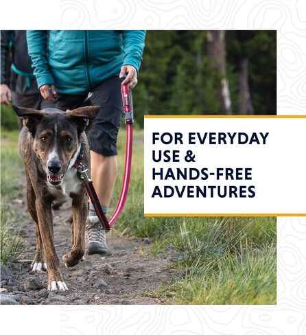 Ruffwear، مقود Crag Dog (المقود Slackline سابقًا)، مقود عاكس وقابل للتعديل يمكن حمله يدويًا أو يمكن ارتداؤه على الخصر، رمادي جرانيت in Kuwait