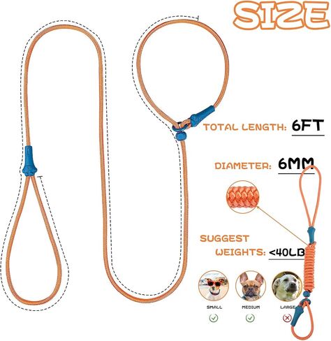 Slip Lead Dog Leash Dog Leash for Small Medium Large Dogs 6Ft No Pull Dog Leash 8 Colors Classic Dog Leash Dog Rope (deep Green) in Saudi Arabia