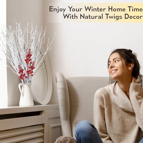 50 قطعة من اغصان البتولا البيضاء المجففة الحقيقية - فروع البتولا الطبيعية 17 انش لملء مزهريات الكريسماس، عصي البتولا للحرف اليدوية، قطعة مركزية، ترتيب الزهور، اكليل غصين، ديكور منزلي ريفي in Kuwait