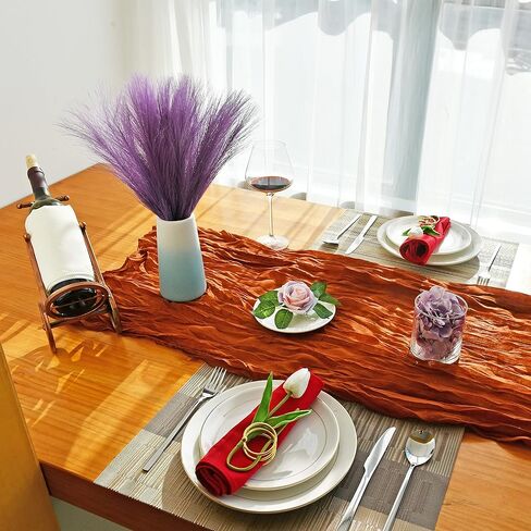 Mandy's 20pcs Orange Silk Pampas Grass Artificial Flowers 18" for Mother's Day Home Kitchen Wedding Decorations Wedding Floral Arrangement （Vase not Include） in Kuwait