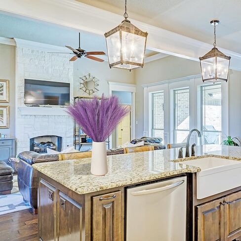 Mandy's 20pcs Orange Silk Pampas Grass Artificial Flowers 18" for Mother's Day Home Kitchen Wedding Decorations Wedding Floral Arrangement （Vase not Include） in Kuwait