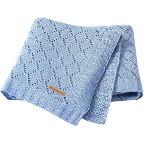 mimixiong Toddler Blankets Knitted Cellular Baby Blankets for Boys and Girls Dark Green 40x30 Inch