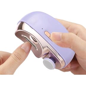 Electric Nail Clipper,Automatic Nail Trimmer,Nail File with Light & 2 Speeds,Fingernail Cutter and Manicure 2 in 1 Design.Rechargeable Safety Nail Scissors for Caregivers, Elderly, Kids.(Pink) in Kuwait