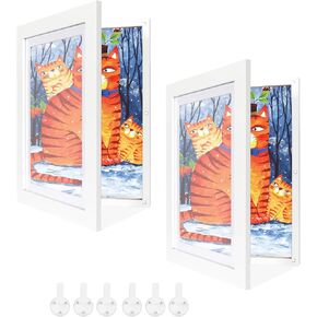 إطاران فنيان للأطفال، إطارات عمل فنية للأطفال بفتحة أمامية مقاس 8.4 × 11.8 بوصة قابلة للتغيير، تحمل 50 قطعة من إطارات الصور الفنية للأطفال مناسبة للصور ثلاثية الأبعاد والحرف اليدوية ورسم الأطفال والمحفظة (أبيض) in Kuwait