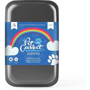 Pet Memory Shop Caring Series Pet Casket| Pet Burial Box for Dogs, Cats, and Animals | Provides Dignified, Loving Pet Memorial| Safe and Durable | Ideal as Pet Loss Gift - (Large, Black)
