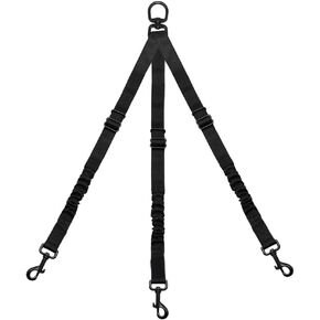 Kuntrona Nylon Dog Leash Coupler 3 Way No-Pull Pet Dog Lead Leashes No Tangle Bungee Three Dogs Leads Black L in Saudi Arabia
