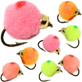 تشكيلة متنوعة من مجموعة Fly Crate Dotted Glo-Bug Egg Fly | صيد سمك السلمون المرقط بالذبابة in Kuwait