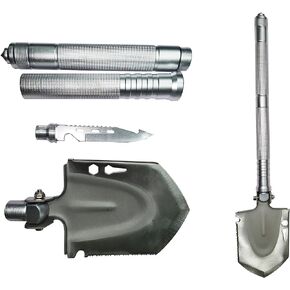 مجرفة التخييم متعددة الأدوات - مجرفة النجاة القابلة للطي للمخيمين - أداة من الدرجة العسكرية للاستخدام في الهواء الطلق، والمشي لمسافات طويلة، وصيد الأسماك، والرحلات، والصيد، وRV، والطرق الوعرة - مجرفة حفر الخنادق بالثلج والطين والأوساخ in Kuwait