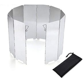 موقد قابل للطي - 10 الواح واقية من الرياح مصنوعة من خليط معدني من الالومنيوم للموقد في التخييم والمشي لمسافات طويلة وحقائب الظهر والنزهات او في الفناء الخلفي (فضي) in Kuwait